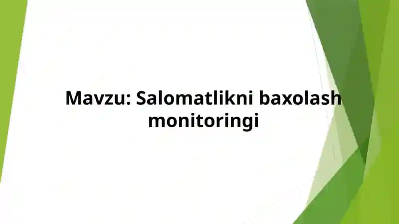 Salomatlikni baxolash monitoringi