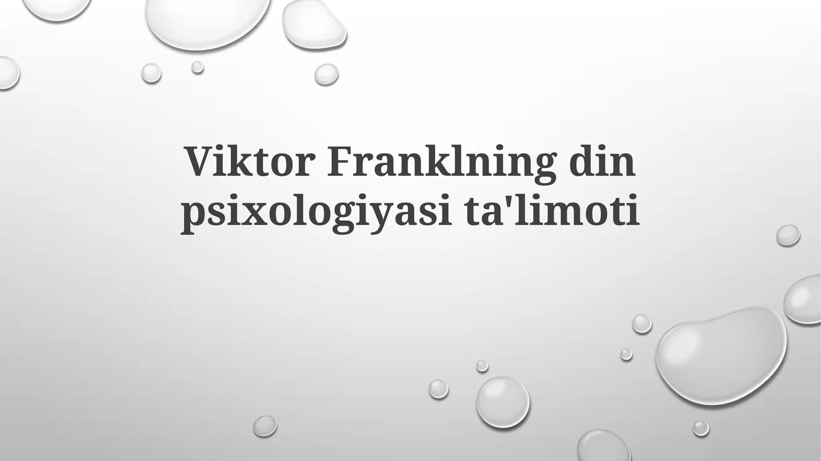 Viktor Franklningdin psixologiyasi ta'limoti