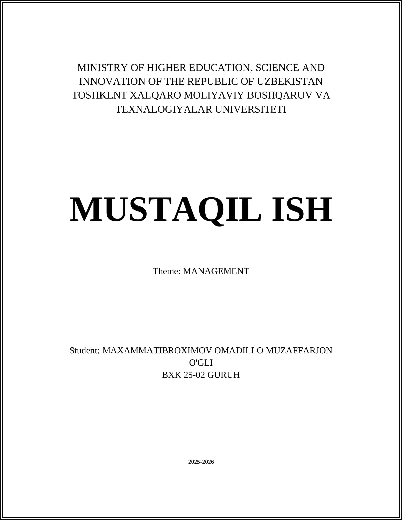 Strategic Management