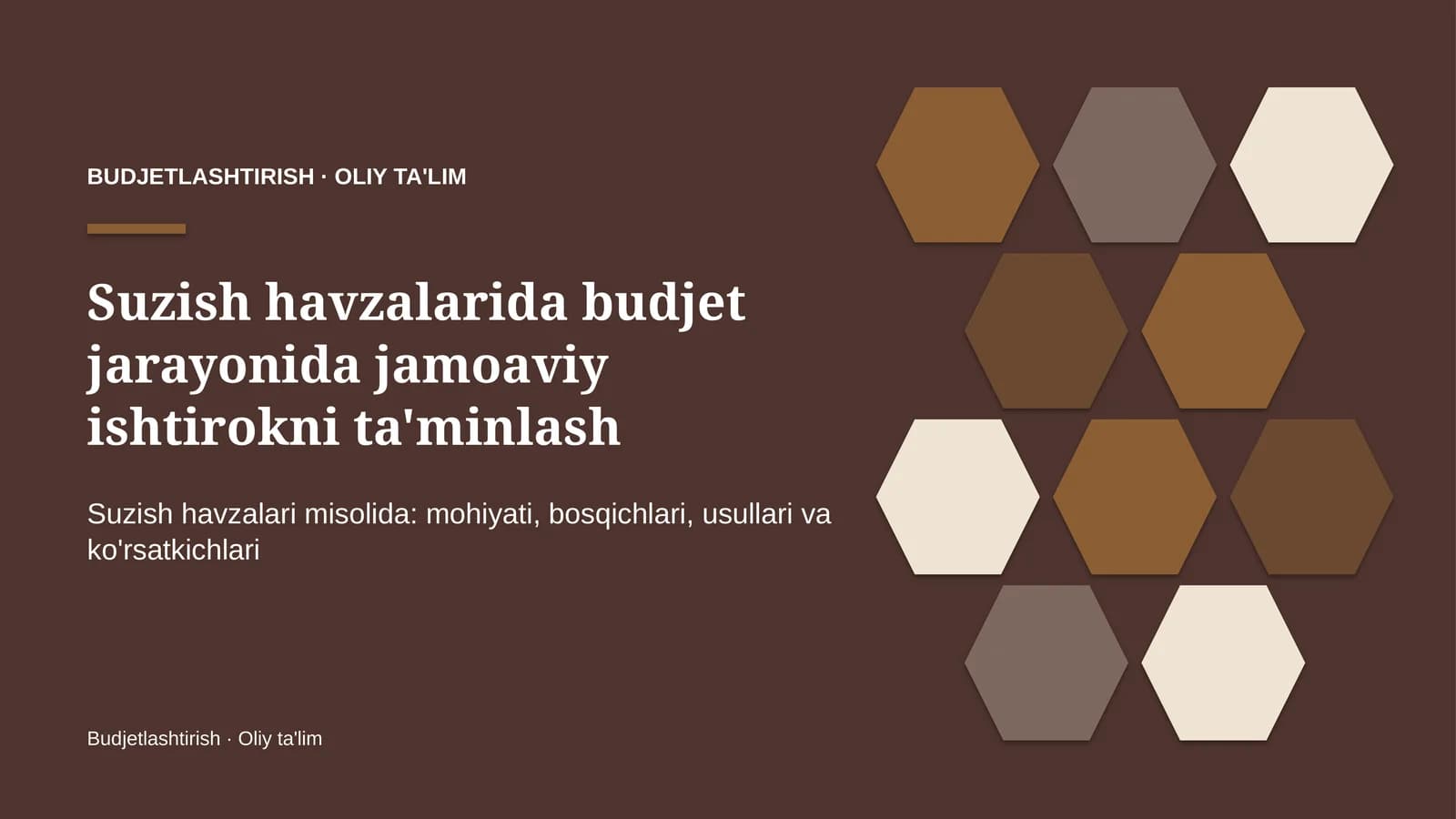 suzish havzalarida budjet jarayonida jamoaviy ishtirokni ta'minlash 6121