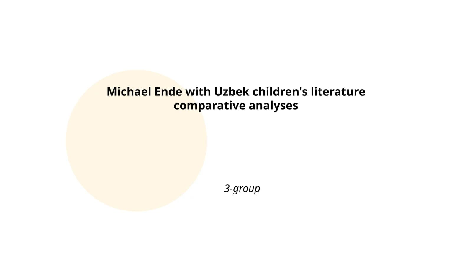 Michael Ende with Uzbek children's literature comparative analyses