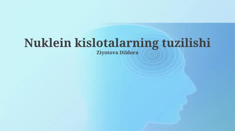 Nuklein kislotalarning tuzilishi