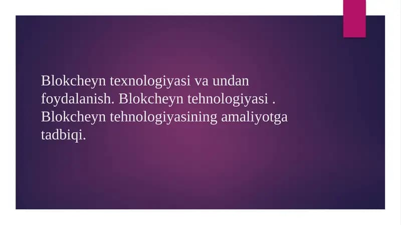 Blokcheyn Nima?