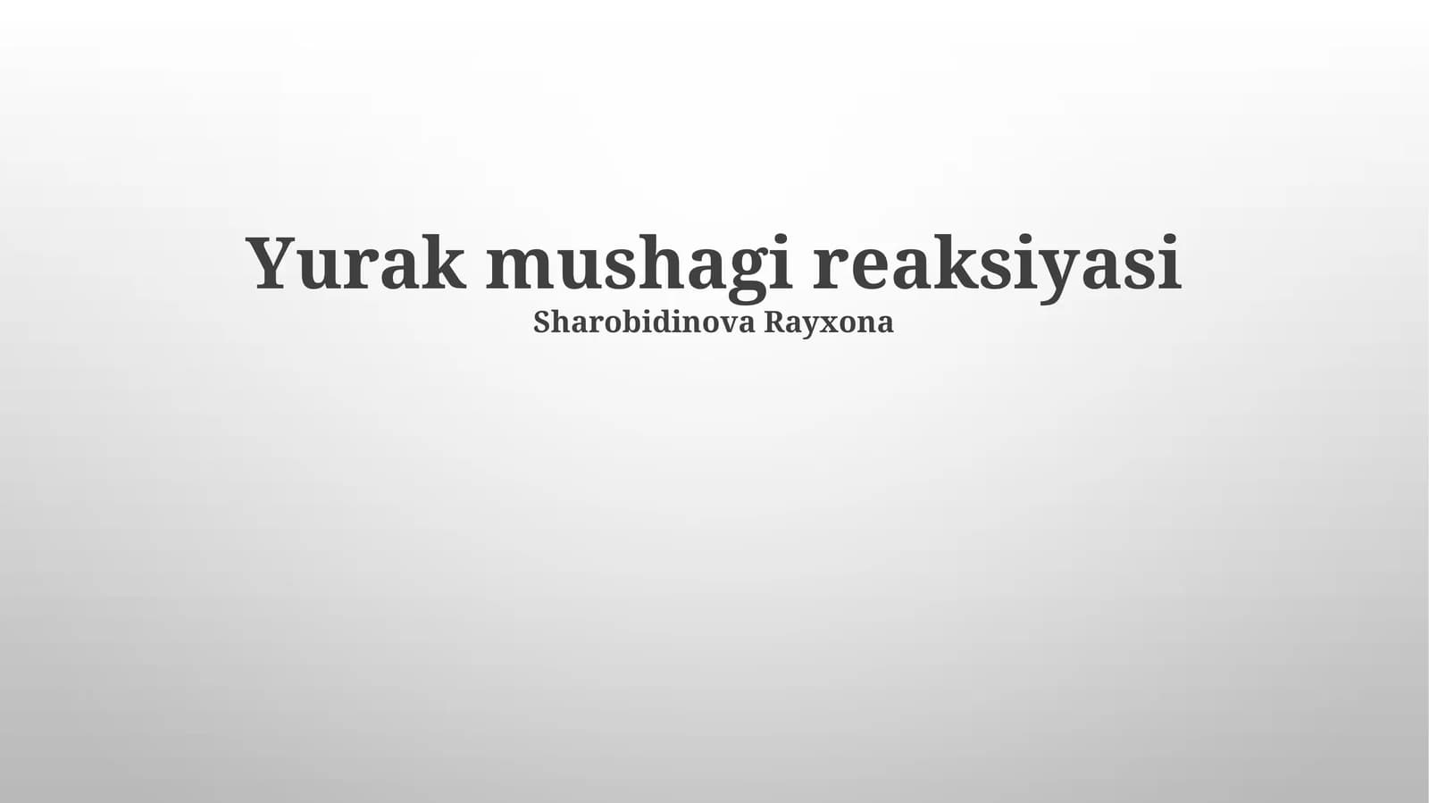 Yurak mushagi reaksiyasi