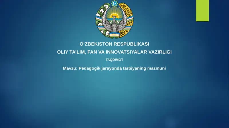 Pedagogik jarayon ta'limi