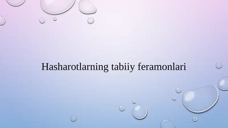 Hasharotlarning tabiiy feramonlari