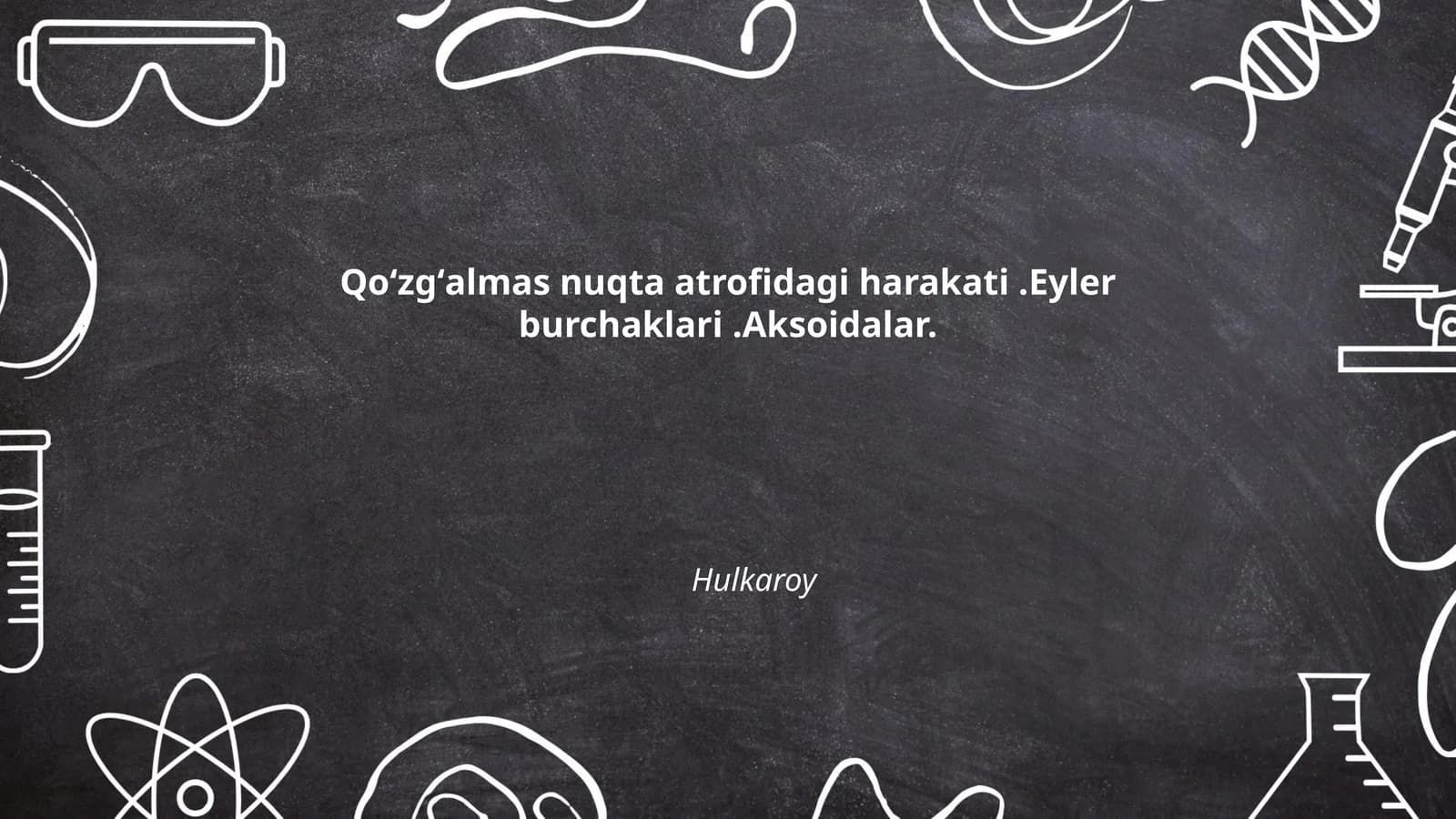 Rotatsion harakatning dinamik xususiyatlari