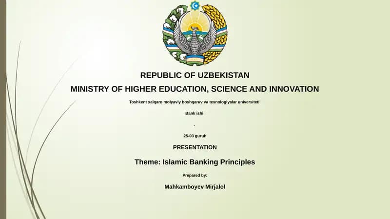 Islamic Banking Principles