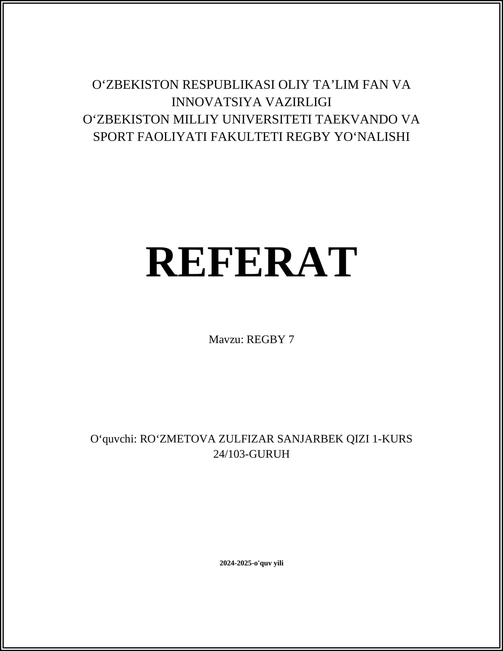 REGBY 7