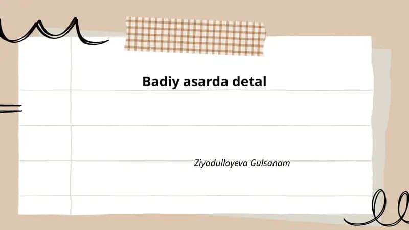 Badiy asarda detal