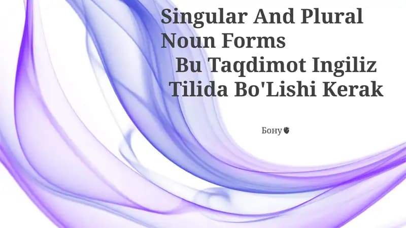 Singular And Plural Noun Forms