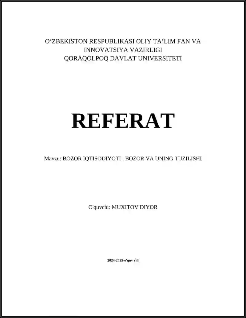 Bozor Iqtisodiyoti
