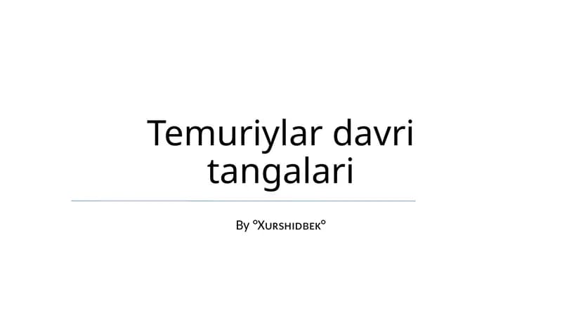 Temuriylar davri tangalari
