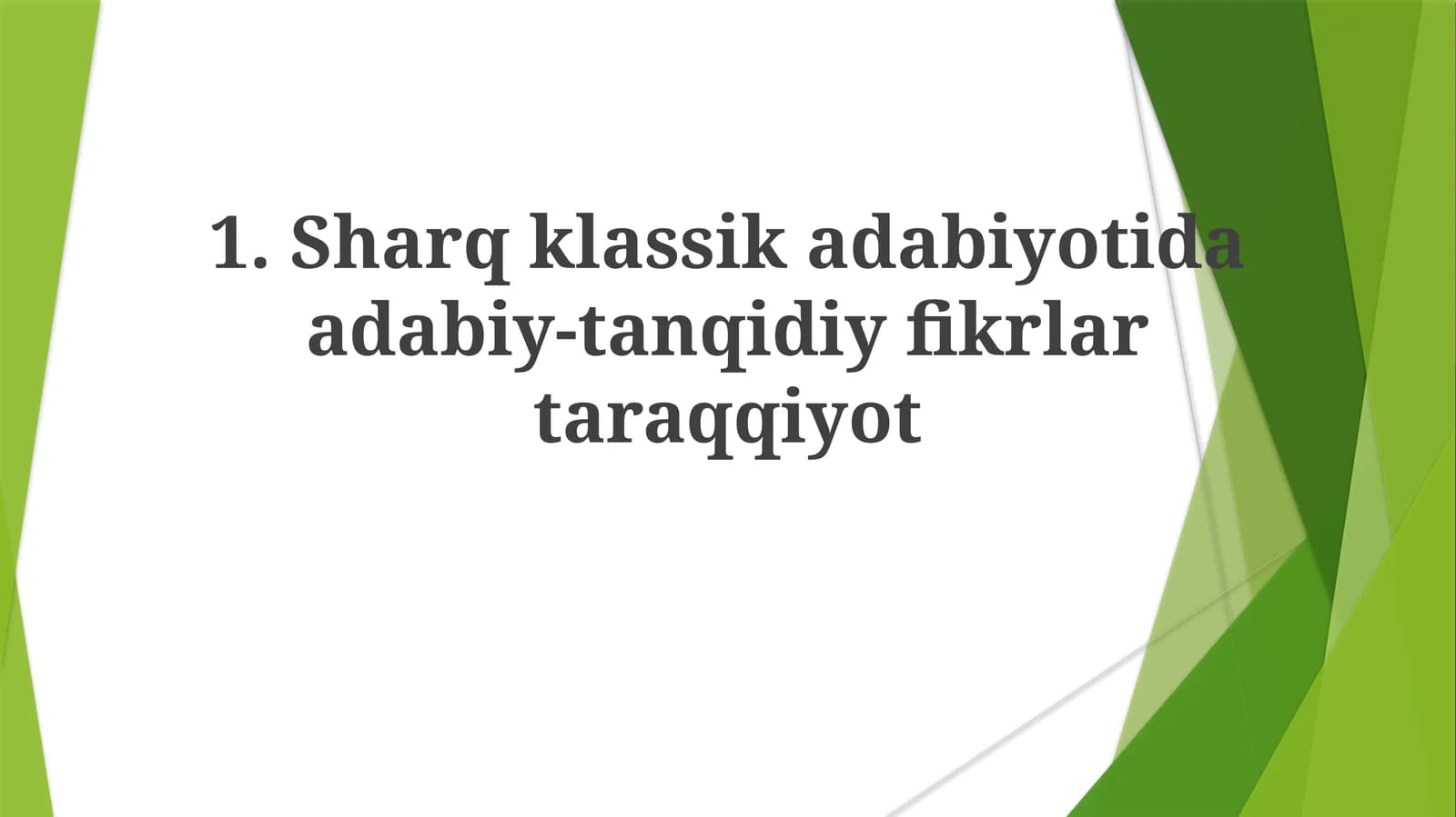 Adabiy-tanqidiy fikrlar taraggiyoti