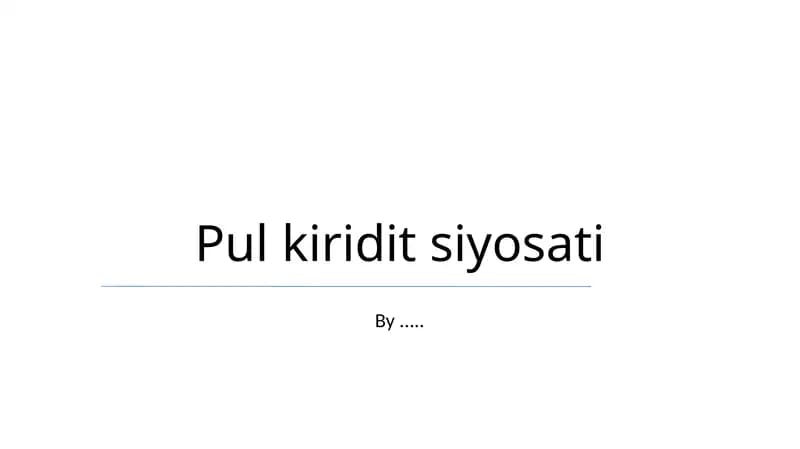 Pul kiridit siyosati