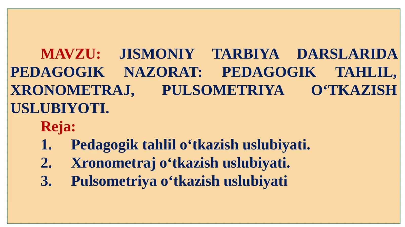 JISMONIY TARBIYA DARSLARIDA PEDAGOGIK NAZORAT