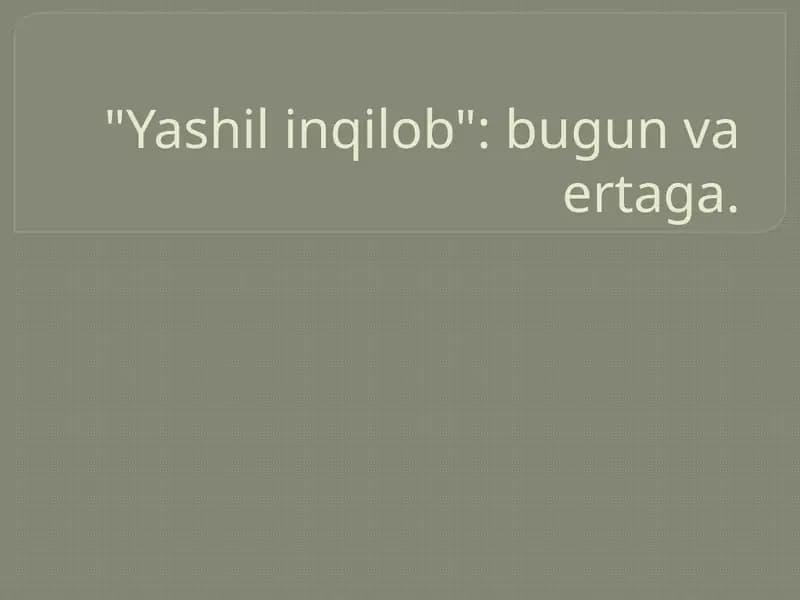Yashil inqilob