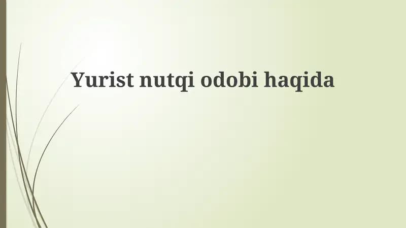 Yurist nutqiodobi haqida