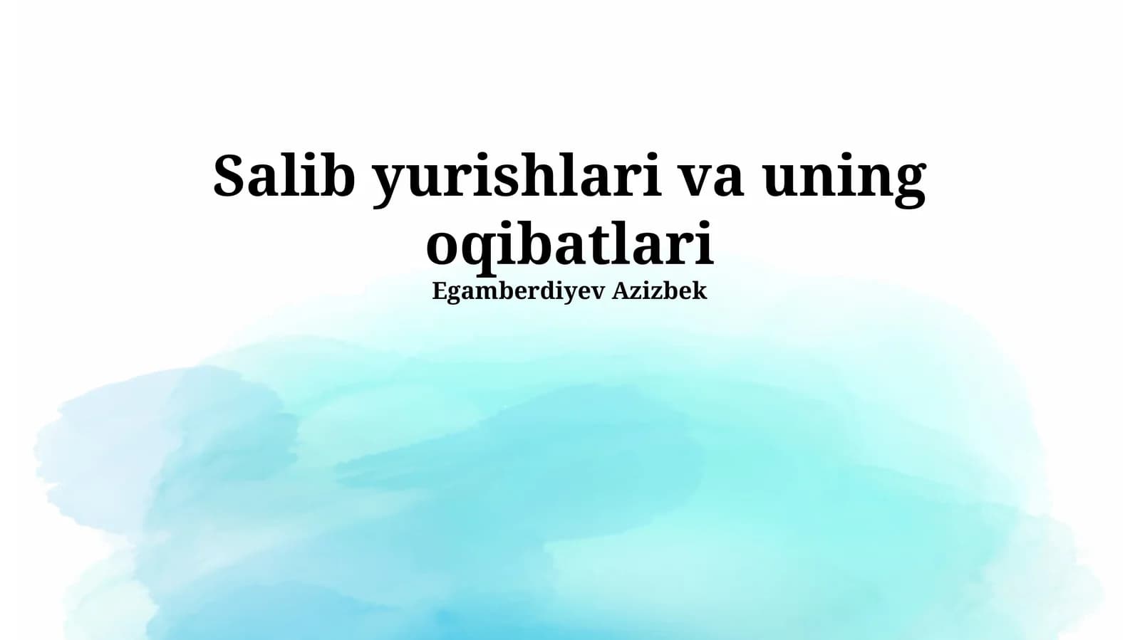 Salib yurishlari va uning oqibatlari