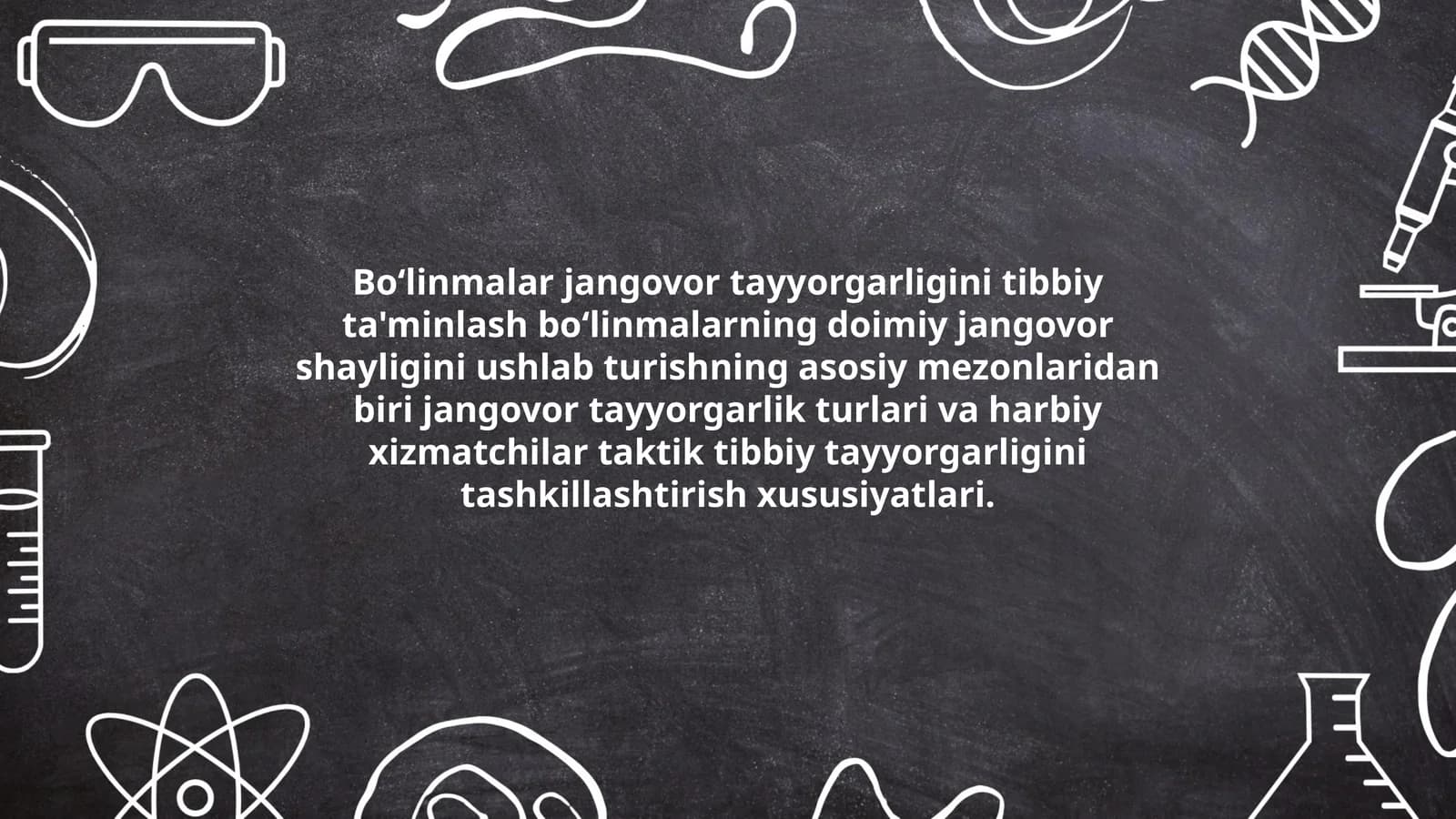Boʻlinmalar jangovor tayyorgarligini tibbiy ta'minlash