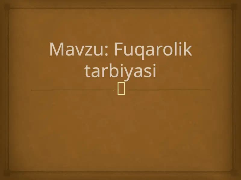 Fuqarolik tarbiyasi