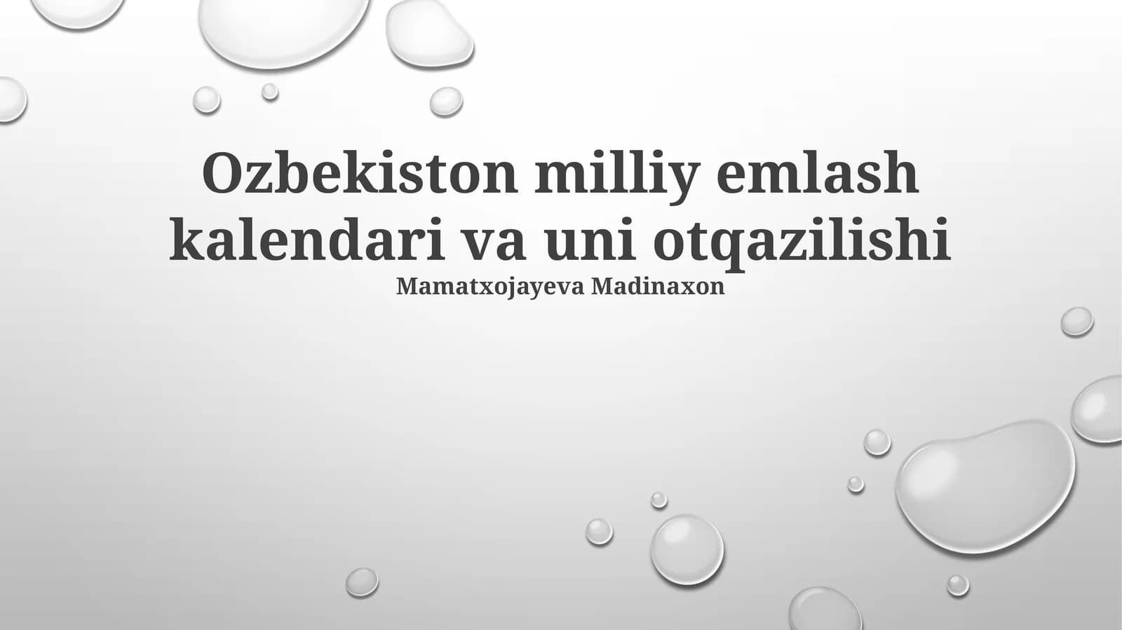 Ozbekiston milliy emlash kalendari va uni otqazilishi