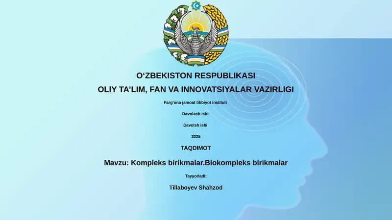 Kompleks birikmalar.Biokompleks birikmalar