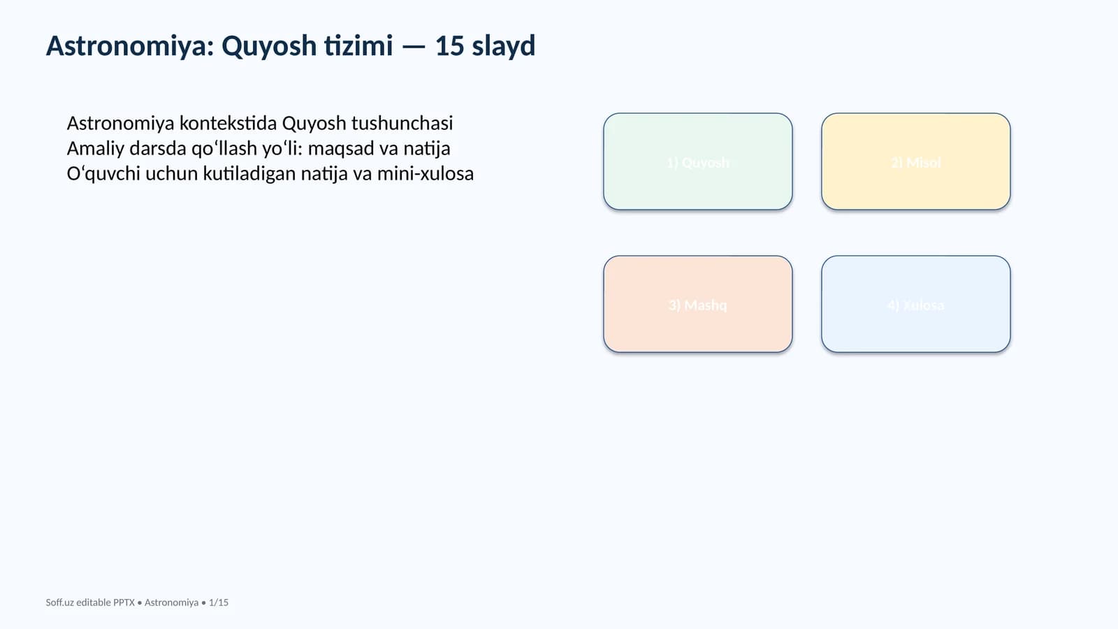 Astronomiya: Quyosh tizimi — 15 slayd