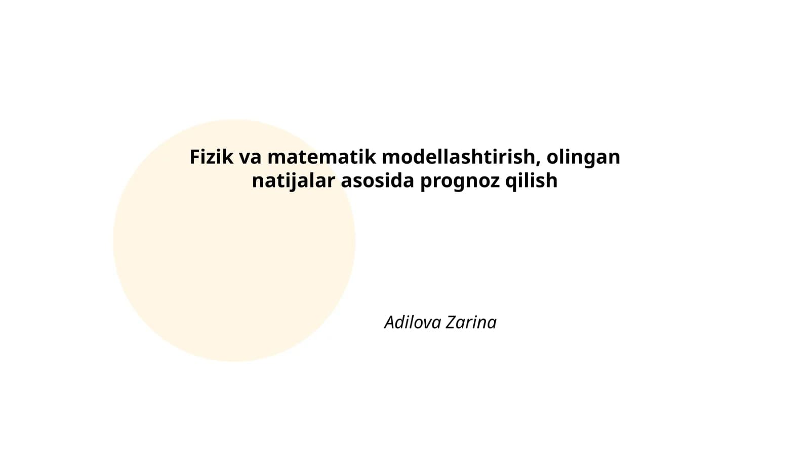 Fizik va matematik modellashtirish