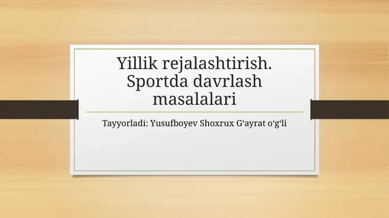 Yillikrejalashtirish