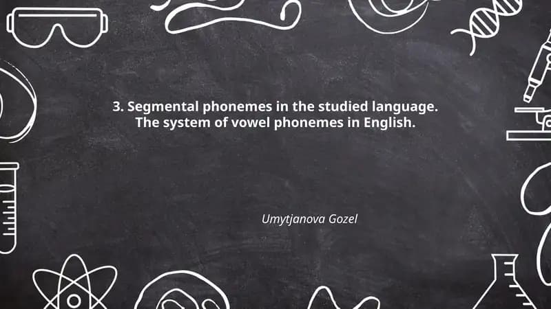 Segmental phonemes in the studied language