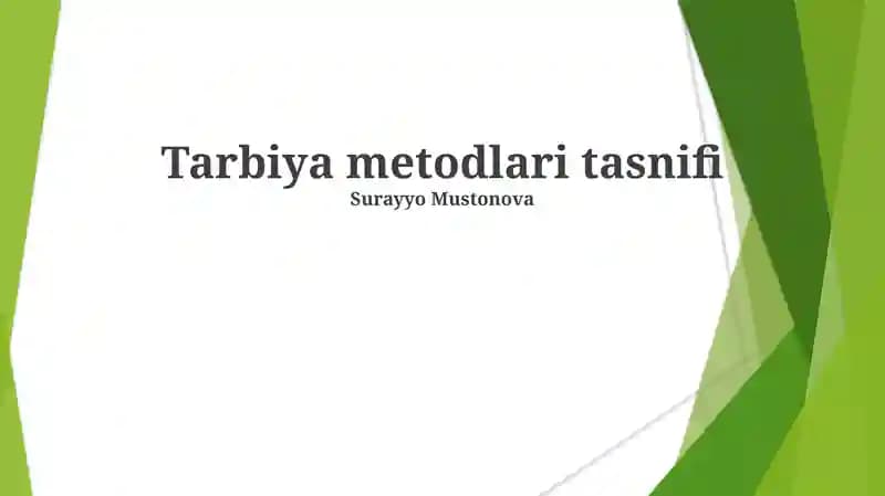 Tarbiya metodlari tasnifi