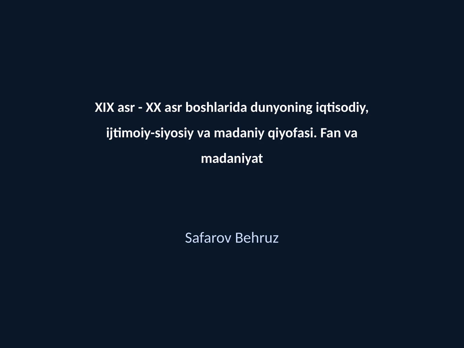 Sanoat inqilobi va uning iqtisodiy ta'siri