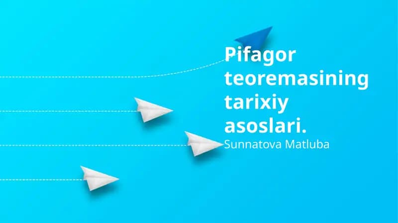 Pifagor teoremasining tarixiy asoslari