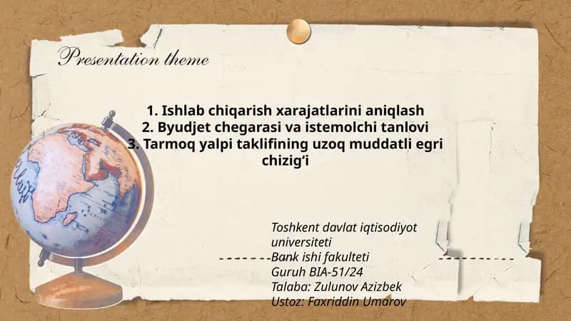 Tarmoq yalpi taklifining uzoq muddatli egri chizig‘i