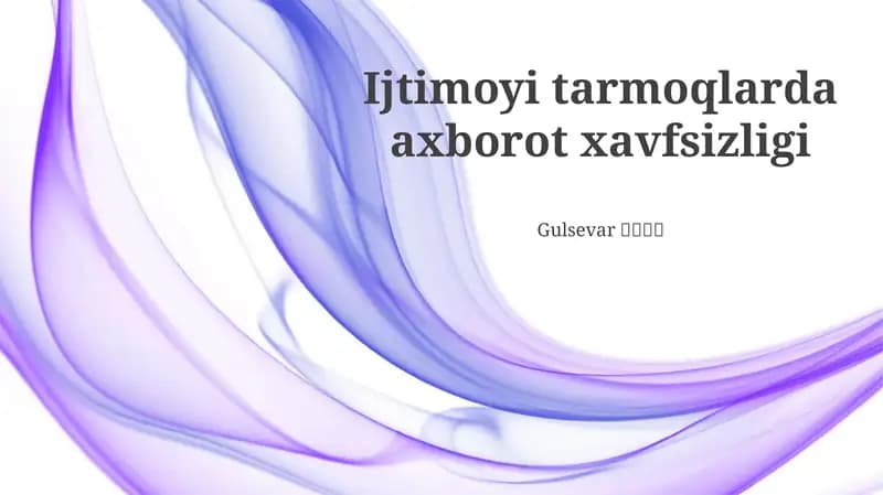 Ijtimoiy tarmoqlarda axborot xavfsizligi