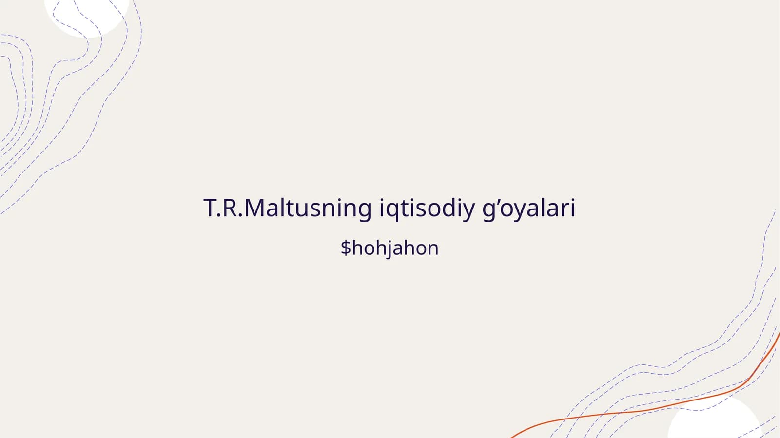 T.R.Maltusning iqtisodiy g’oyalari