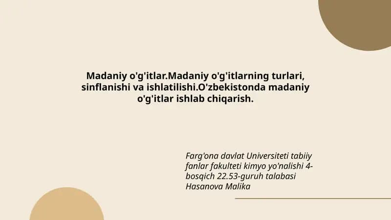 Farg'ona davlat Universiteti kimyo yo'nalishi