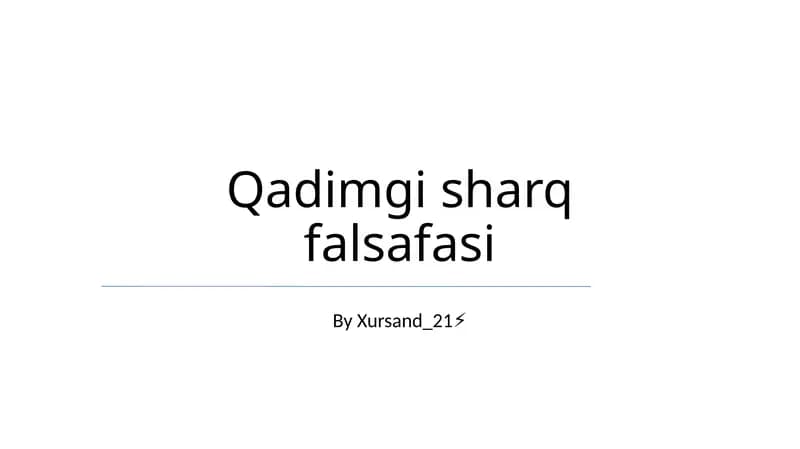 Qadimgi sharq falsafasi
