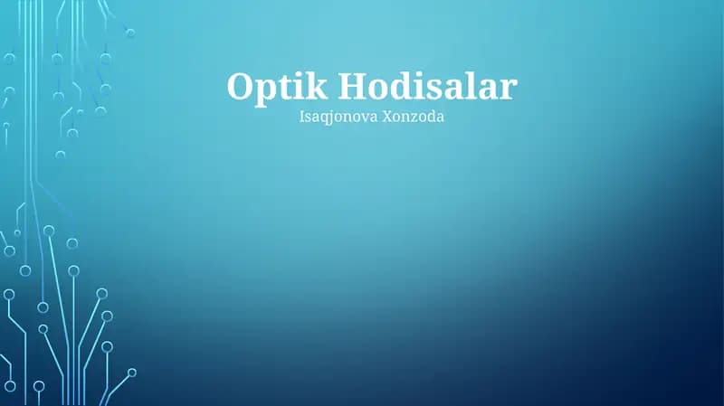 Optik Hodisalar