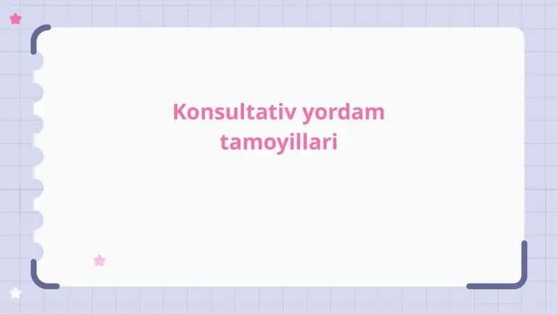 Konsultativ yordam tamoyillari
