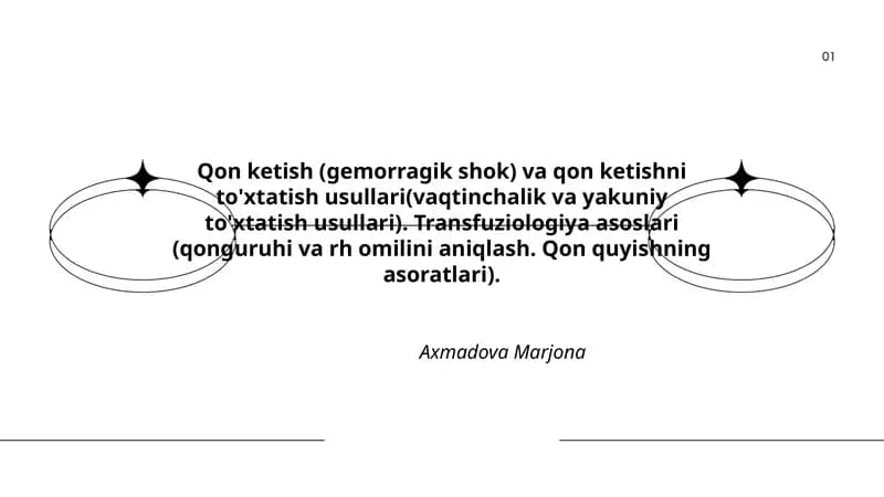 Qon ketishi va to'xtatish usullari