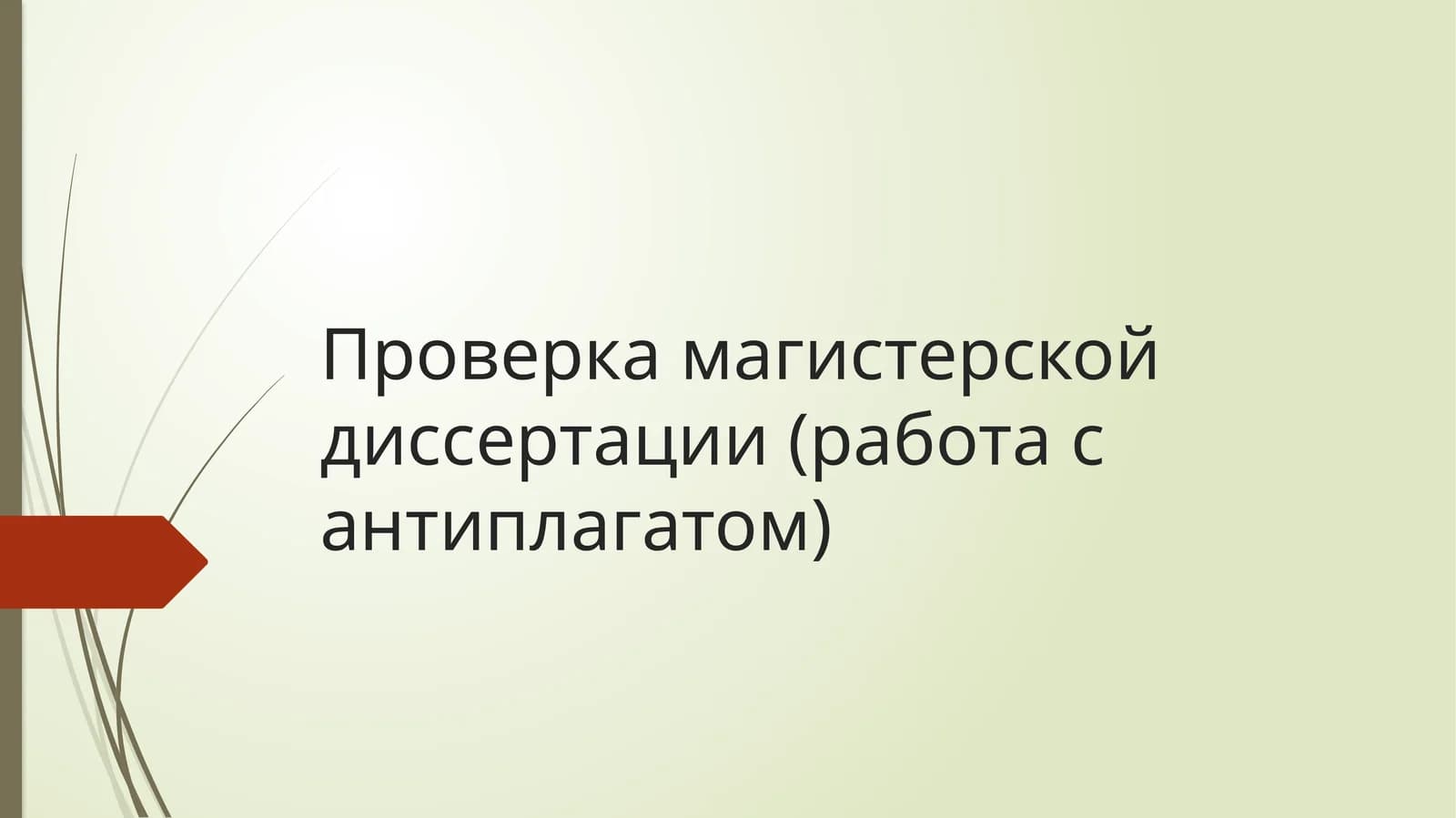 Проверка магистерской диссертации (работа сантиплагатом)
