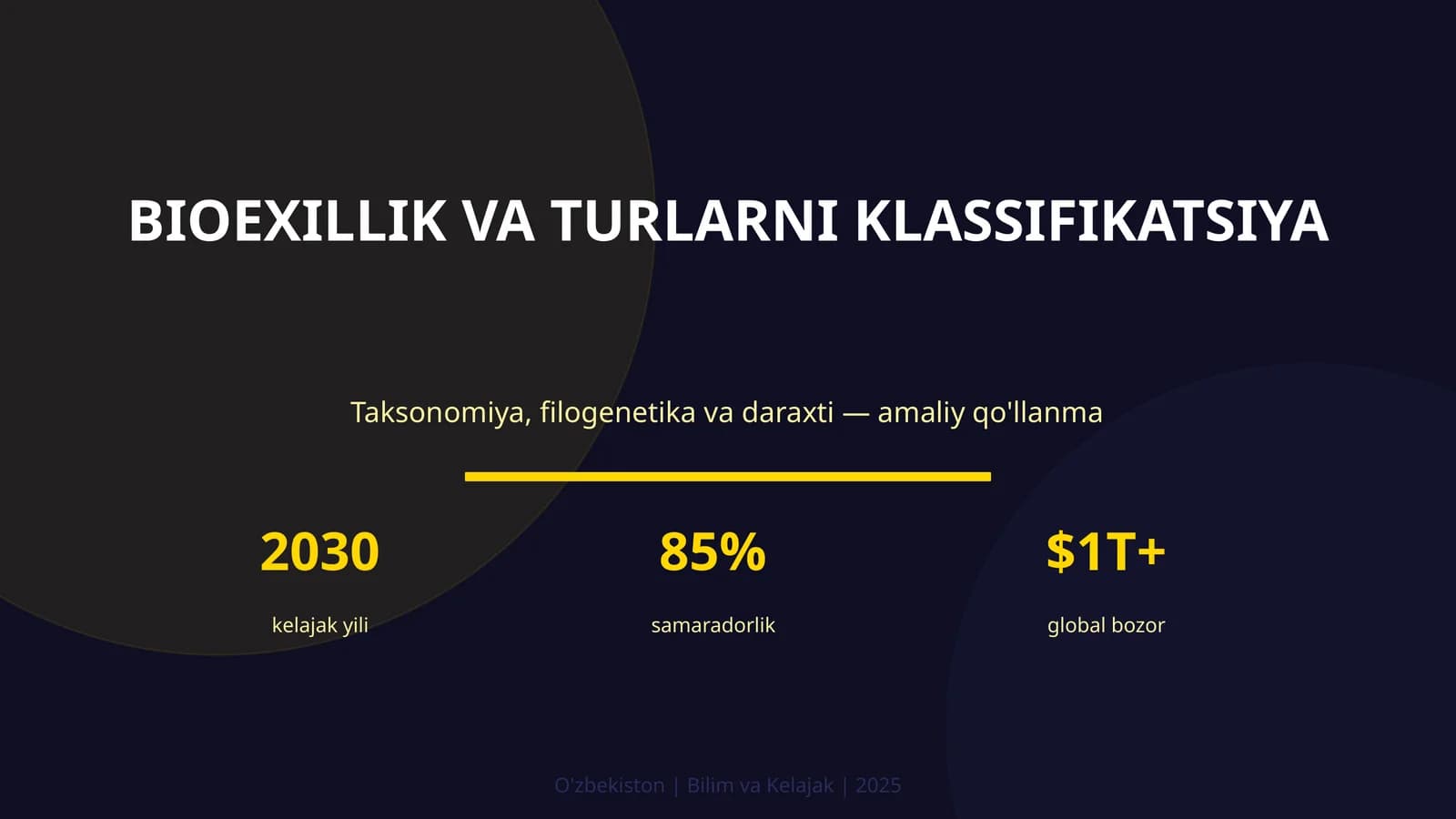 BIOEXILLIK VA TURLARNI KLASSIFIKATSIYA