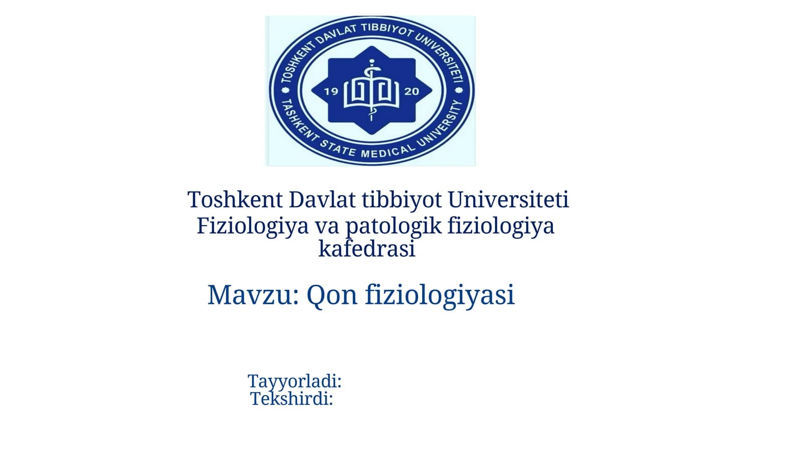 Qon fiziologiyasi