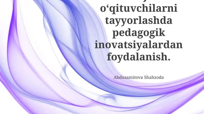 Innovatsion pedagogik yondashuvlar