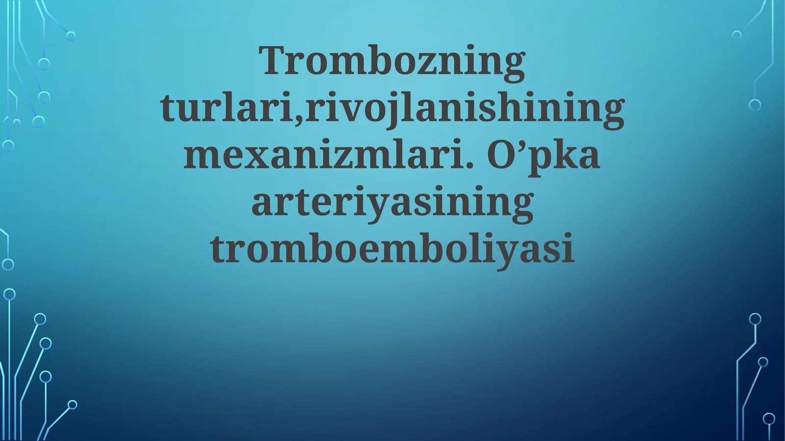 Trombozning turlari, rivojlanishi mexanizmlari
