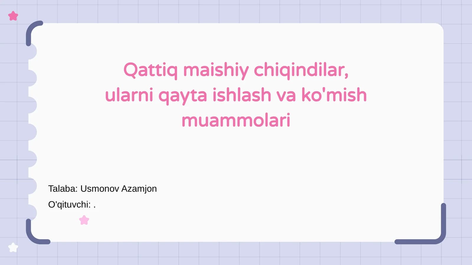 Qattiq Maishiy Chiqindilar Nima?
