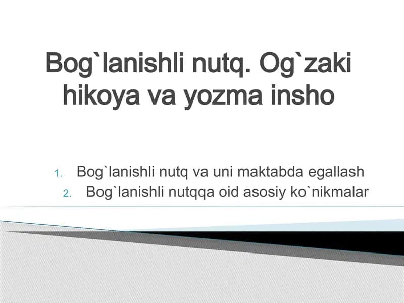 Bog`lanishli nutq
