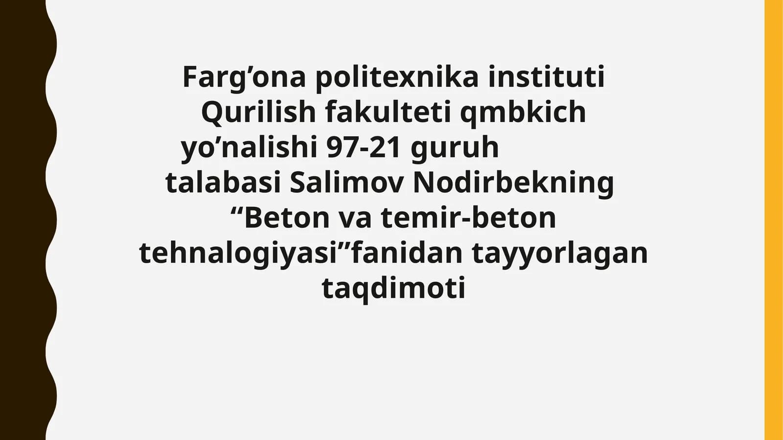 Beton va temir-beton tehnalogiyasi